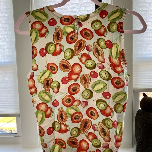 Cullen Fruit Print Sleeveless Sweater S/M - Picture 4 of 6